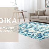 Ultra Soft Area Rug, Non Slip, Stain Resistant, Washable Area Rugs for Living Room, Bedroom, Modern Beach Area Rug with Unique Seahorse and Ocean Wave Motif(Blue)