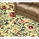 Ultra Soft Area Rug, Non Slip, Stain Resistant, Washable Area Rugs for Living Room, Bedroom, Citron Green Floral Rug for Meditation Space(Beige)