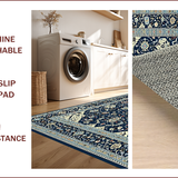 Ultra Soft Area Rug, Non Slip, Stain Resistant, Washable Area Rugs for Living Room, Bedroom, Luxurious Abstract Design Element(Blue)