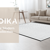 Ultra Soft Area Rug, Non Slip, Stain Resistant, Washable Area Rugs for Living Room, Bedroom, Sleek Monochrome Pattern Play(Black)