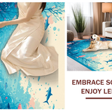 Ultra Soft Area Rug, Non Slip, Stain Resistant, Washable Area Rugs for Living Room, Bedroom, Radiant Aquatic Harmony Style(Blue)