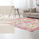 Ultra Soft Area Rug, Non Slip, Stain Resistant, Washable Area Rugs for Living Room, Bedroom, Soft Yellow Petal Accents(White)