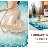 Ultra Soft Area Rug, Non Slip, Stain Resistant, Washable Area Rugs for Living Room, Bedroom, Serene Blue Tidal Wave Pattern(Blue)