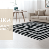 Ultra Soft Area Rug, Non Slip, Stain Resistant, Washable Area Rugs for Living Room, Bedroom, Classic Black Stair Treads for Modern Decor(Black)
