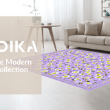 Ultra Soft Area Rug, Non Slip, Stain Resistant, Washable Area Rugs for Living Room, Bedroom, Sunny Whimsical Flower Burst(Purple)