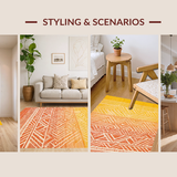Ultra Soft Area Rug, Non Slip, Stain Resistant, Washable Area Rugs for Living Room, Bedroom, Modern Freeform Color Blend Style(Orange)