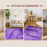 Ultra Soft Area Rug, Non Slip, Stain Resistant, Washable Area Rugs for Living Room, Bedroom, Vibrant Purple Ombre Design(Purple)