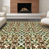 Ultra Soft Area Rug, Non Slip, Stain Resistant, Washable Area Rugs for Living Room, Bedroom, Artful Ogee Motif with Depth(Brown)