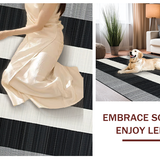 Ultra Soft Area Rug, Non Slip, Stain Resistant, Washable Area Rugs for Living Room, Bedroom, Modern Textured Black and White Style(Black)