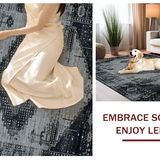 Ultra Soft Area Rug, Non Slip, Stain Resistant, Washable Area Rugs for Living Room, Bedroom, Transitional Earthy Ogee Pattern(Gray)