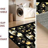 Ultra Soft Area Rug, Non Slip, Stain Resistant, Washable Area Rugs for Living Room, Bedroom, Modern Artistic Animal Head Welcome(Black)