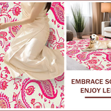 Ultra Soft Area Rug, Non Slip, Stain Resistant, Washable Area Rugs for Living Room, Bedroom, Paisley Floral Abstract Modern(Pink)