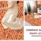 Ultra Soft Area Rug, Non Slip, Stain Resistant, Washable Area Rugs for Living Room, Bedroom, Vibrant Geometric Orange Elegance(Orange)