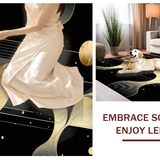 Dramatic Black and Gold Swirling Composition(Black)