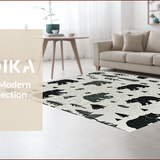 Ultra Soft Area Rug, Non Slip, Stain Resistant, Washable Area Rugs for Living Room, Bedroom, Cozy Rustic Animal Theme Stain-Resistant Rug(Gray)