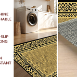 Ultra Soft Area Rug, Non Slip, Stain Resistant, Washable Area Rugs for Living Room, Bedroom, Sophisticated Abstract Wildlife Theme(Gold)