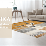 Ultra Soft Area Rug, Non Slip, Stain Resistant, Washable Area Rugs for Living Room, Bedroom, Chic Light Gray Animal Motif(Beige)