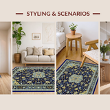 Chic Distressed Floral Motif(Blue)