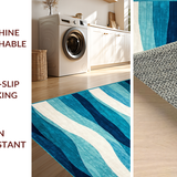 Ultra Soft Area Rug, Non Slip, Stain Resistant, Washable Area Rugs for Living Room, Bedroom, Rustic Beach Scene Motif(Blue)