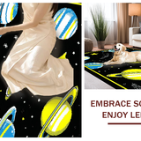 Ultra Soft Area Rug, Non Slip, Stain Resistant, Washable Area Rugs for Living Room, Bedroom, Stellar Playful Universe Artwork(Yellow)