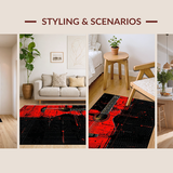 Artistic Black and White Guitar Motif(Red)