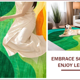 Ultra Soft Area Rug, Non Slip, Stain Resistant, Washable Area Rugs for Living Room, Bedroom, Eclectic Colorful Ombre Artwork(Green)