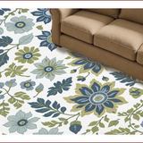 Ultra Soft Area Rug, Non Slip, Stain Resistant, Washable Area Rugs for Living Room, Bedroom, Vintage Cream Green Bedroom Floral Carpet(White)
