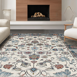 Ultra Soft Area Rug, Non Slip, Stain Resistant, Washable Area Rugs for Living Room, Bedroom, Trendy Abstract Tiled Arrangement(White)