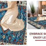 Ultra Soft Area Rug, Non Slip, Stain Resistant, Washable Area Rugs for Living Room, Bedroom, Rustic Geometric Color Fusion(Blue)