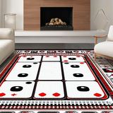 Ultra Soft Area Rug, Non Slip, Stain Resistant, Washable Area Rugs for Living Room, Bedroom, Crisp Monochrome Dice Pattern(Red)