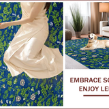 Ultra Soft Area Rug, Non Slip, Stain Resistant, Washable Area Rugs for Living Room, Bedroom, Vibrant Earthy Tones Geometric Layout(Blue)