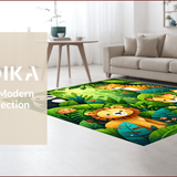 Ultra Soft Area Rug, Non Slip, Stain Resistant, Washable Area Rugs for Living Room, Bedroom, Playful Green Jungle Animal Nursery Rug(Green)