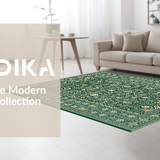 Luxurious Low Pile Medallion Motif(Green)