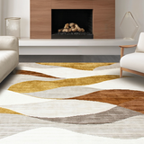 Ultra Soft Area Rug, Non Slip, Stain Resistant, Washable Area Rugs for Living Room, Bedroom, Luxurious Muted Color Composition(Gold)