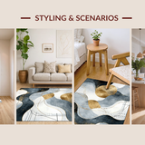 Ultra Soft Area Rug, Non Slip, Stain Resistant, Washable Area Rugs for Living Room, Bedroom, Contemporary Artistic Geometric Design(Gray)