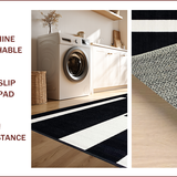 Ultra Soft Area Rug, Non Slip, Stain Resistant, Washable Area Rugs for Living Room, Bedroom, Sophisticated Linear Abstract Design(Black)