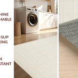 Ultra Soft Area Rug, Non Slip, Stain Resistant, Washable Area Rugs for Living Room, Bedroom, Serene Creamy Geometric Flow(Beige)