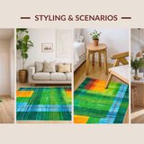 Ultra Soft Area Rug, Non Slip, Stain Resistant, Washable Area Rugs for Living Room, Bedroom, Serene Pastel Abstract Composition(Green)