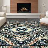 Ultra Soft Area Rug, Non Slip, Stain Resistant, Washable Area Rugs for Living Room, Bedroom, Dark Gray Contemporary Geometric Charm(Black)
