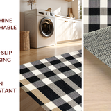 Elegant Monochrome Patterned Runner(Black)