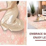 Ultra Soft Area Rug, Non Slip, Stain Resistant, Washable Area Rugs for Living Room, Bedroom, Trendy Pastel Lettering Aesthetic(Pink)