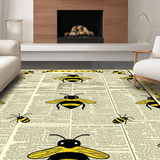 Ultra Soft Area Rug, Non Slip, Stain Resistant, Washable Area Rugs for Living Room, Bedroom, Playful Yellow Animal Motif(Yellow)