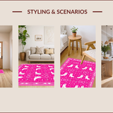 Ultra Soft Area Rug, Non Slip, Stain Resistant, Washable Area Rugs for Living Room, Bedroom, Funny Pink Preppy Western Entryway Rug(Pink)