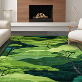 Ultra Soft Area Rug, Non Slip, Stain Resistant, Washable Area Rugs for Living Room, Bedroom, Serene Nature-Inspired Visual Appeal(Green)