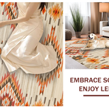 Ultra Soft Area Rug, Non Slip, Stain Resistant, Washable Area Rugs for Living Room, Bedroom, Striking Ogee Pattern in Neutral Palette(Beige)