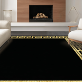 Ultra Soft Area Rug, Non Slip, Stain Resistant, Washable Area Rugs for Living Room, Bedroom, Regal Ogee Patterned Runner(Gold)