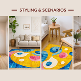 Ultra Soft Area Rug, Non Slip, Stain Resistant, Washable Area Rugs for Living Room, Bedroom, Contemporary Multi-Hued Pattern(Yellow)