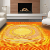 Ultra Soft Area Rug, Non Slip, Stain Resistant, Washable Area Rugs for Living Room, Bedroom, Whimsical Sunburst Boho Aesthetic(Orange)
