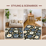 Vibrant Tiled Botanical Arrangement(Black)