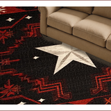 Ultra Soft Area Rug, Non Slip, Stain Resistant, Washable Area Rugs for Living Room, Bedroom, Earthy Western Geometric Elegance(Black)